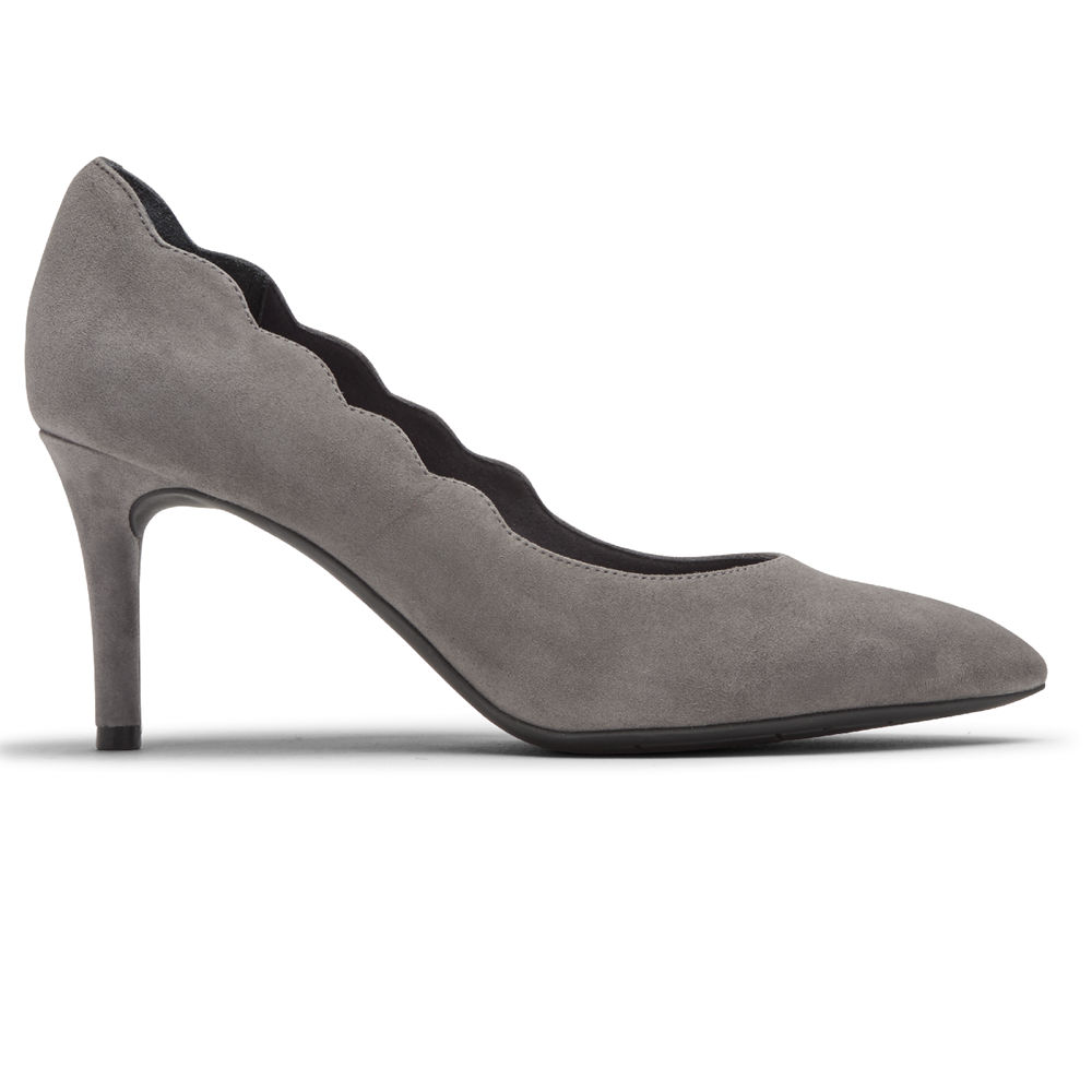 Rockport Womens Total Motion 75mm Scalloped - Heels Grey - VCP129740